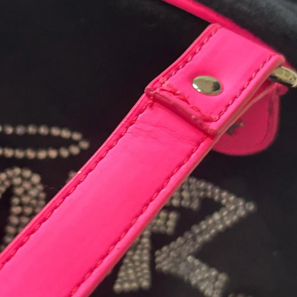 black & neon pink hot bimbo y2k bratz x dollskill purse new never used, but flaw - Picture 9 of 12